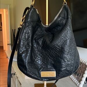 Marc By Marc Jacobs Black Hobo Bag with Gold Accents